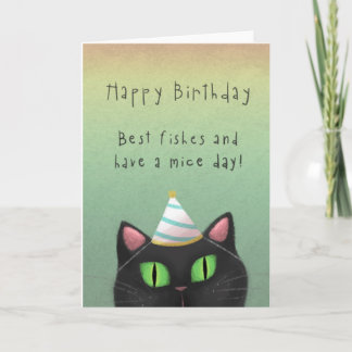 Tarjeta de felicitación del cumpleaños del gato