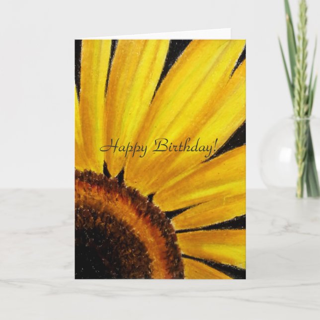 Tarjeta de felicitación del cumpleaños del girasol (Anverso)