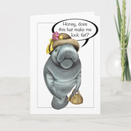 Tarjeta de felicitación del cumpleaños del Manatee