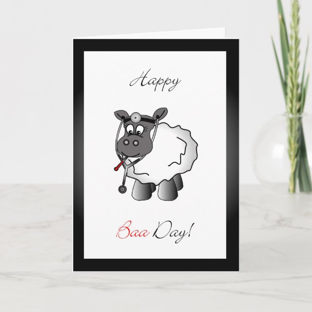 Tarjeta de felicitación del cumpleaños del médico (Anverso)