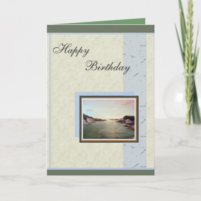 Tarjeta de felicitación del cumpleaños del océano (Anverso)