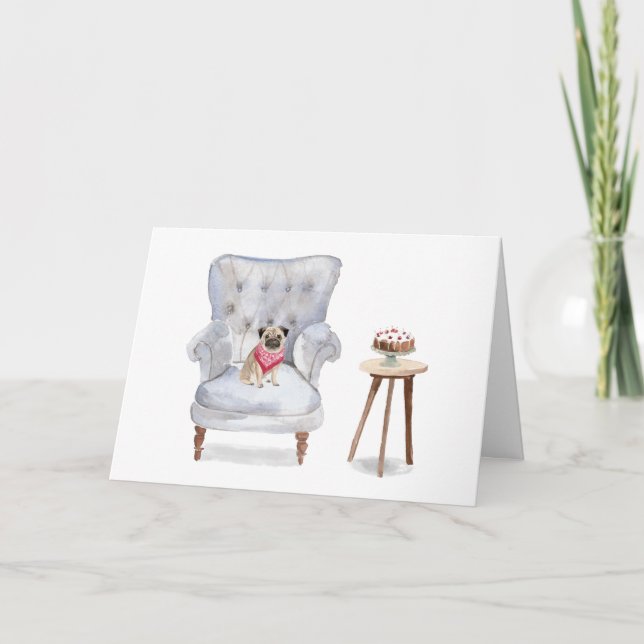 Tarjeta de felicitación del cumpleaños del perro (Anverso)