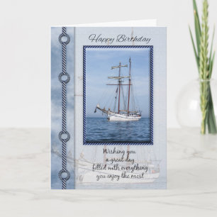 Tarjeta de felicitación del cumpleaños del yate