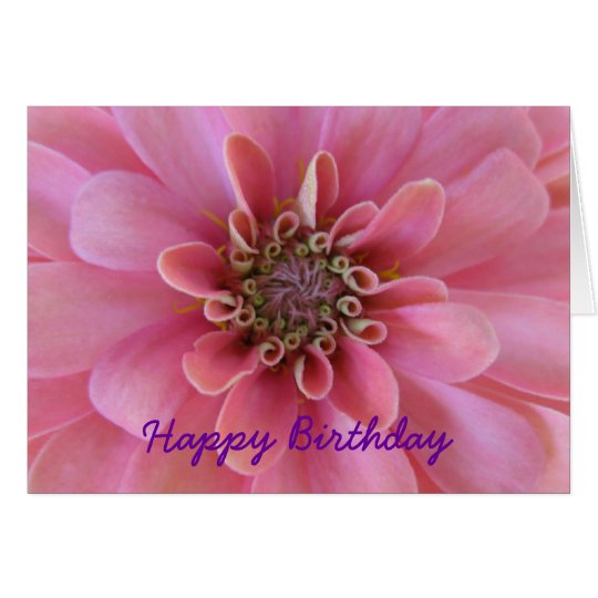 Tarjeta de felicitación del cumpleaños, zinnia