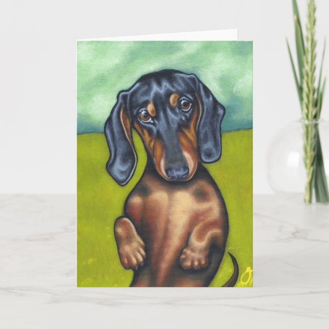 Tarjeta de felicitación del Dachshund (Anverso)