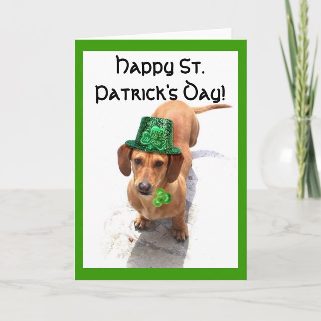 Tarjeta de felicitación del Dachshund del día de (Anverso)
