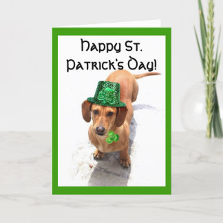 Tarjeta de felicitación del Dachshund del día de