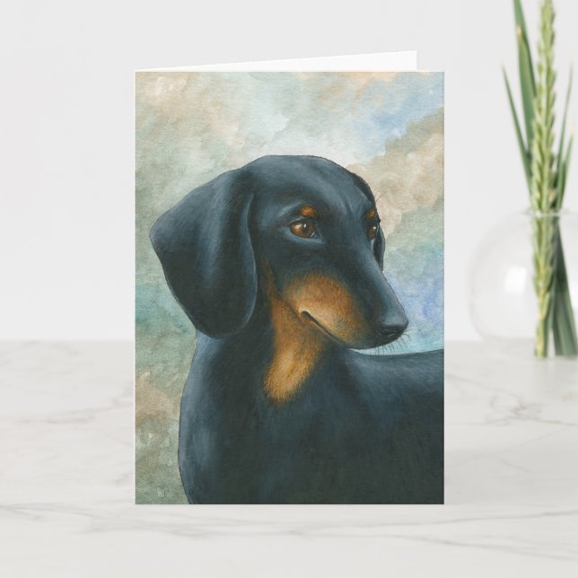 Tarjeta de felicitación del Dachshund del perro 90 (Anverso)