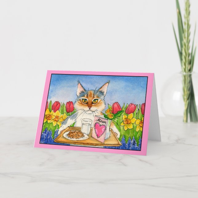 Tarjeta de felicitación del día de Cat Mother (Anverso)