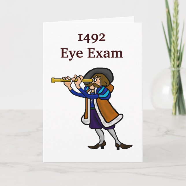 Tarjeta de felicitación del día de Colón - examen (Anverso)