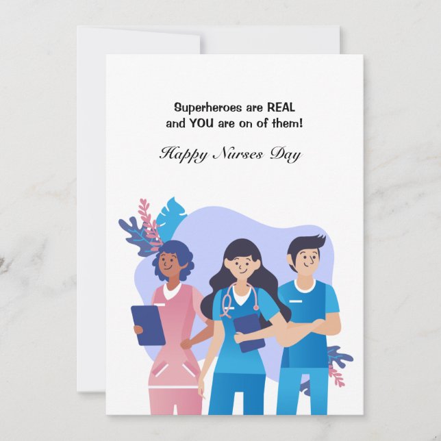 Tarjeta de felicitación del Día de Enfermeras Supe (Anverso)