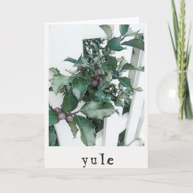 Tarjeta de felicitación del día de fiesta de Yule (Anverso)