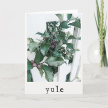 Tarjeta de felicitación del día de fiesta de Yule
