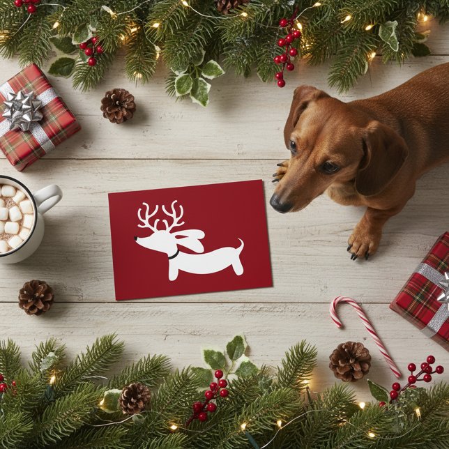 Tarjeta de felicitación del día de fiesta del (Celebrate dachshund style)