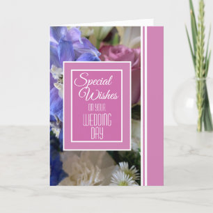 Tarjeta de felicitación del día de la boda especia