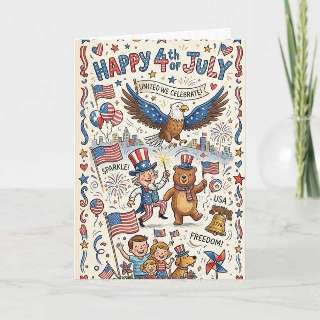Tarjeta de felicitación del día de la Independenci (Anverso)