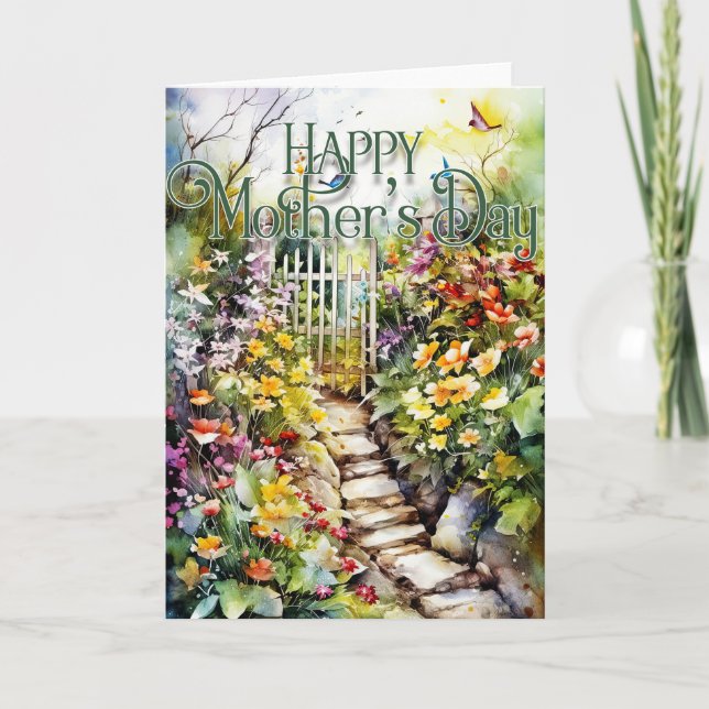 Tarjeta de felicitación del Día de la Madre - Jard (Anverso)