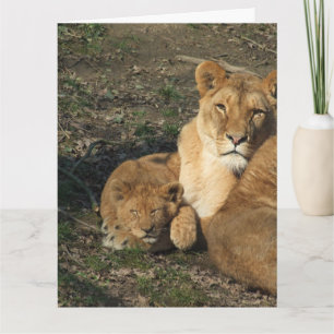 Tarjeta de felicitación del Día de la Madre LEÓN Y