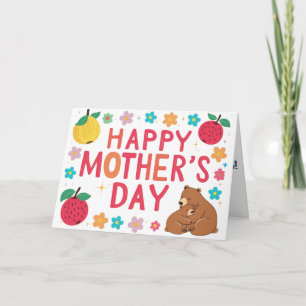 Tarjeta de felicitación del día de la madre Oso Ma