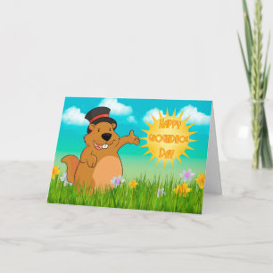 Tarjeta de felicitación del día de la marmota con