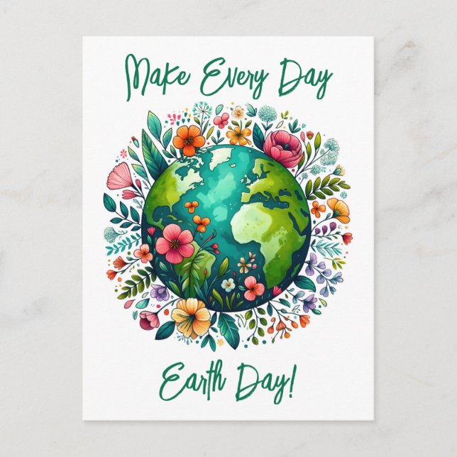 Tarjeta de felicitación del Día de la Tierra (Anverso)