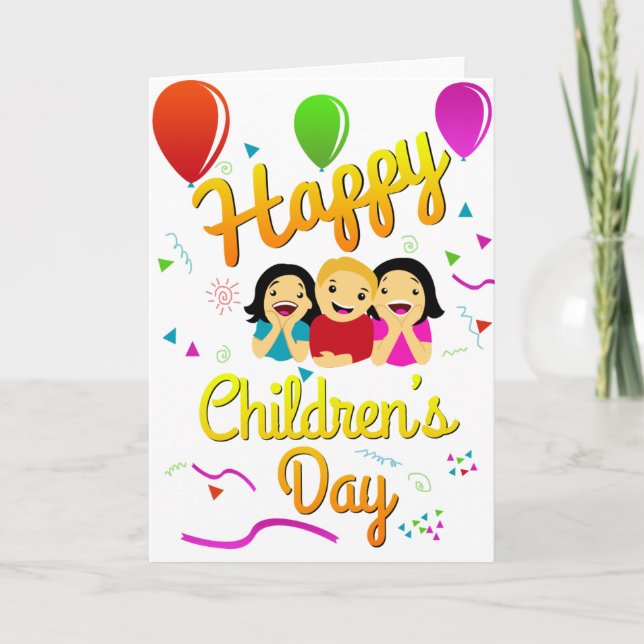 Tarjeta de felicitación del día de los niños (Anverso)