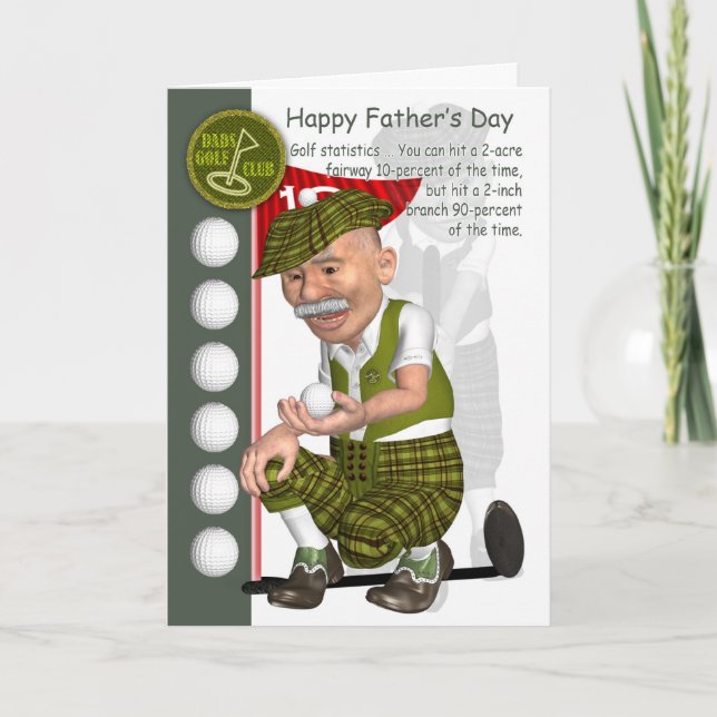 Tarjeta de felicitación del día de padre del golf (Anverso)