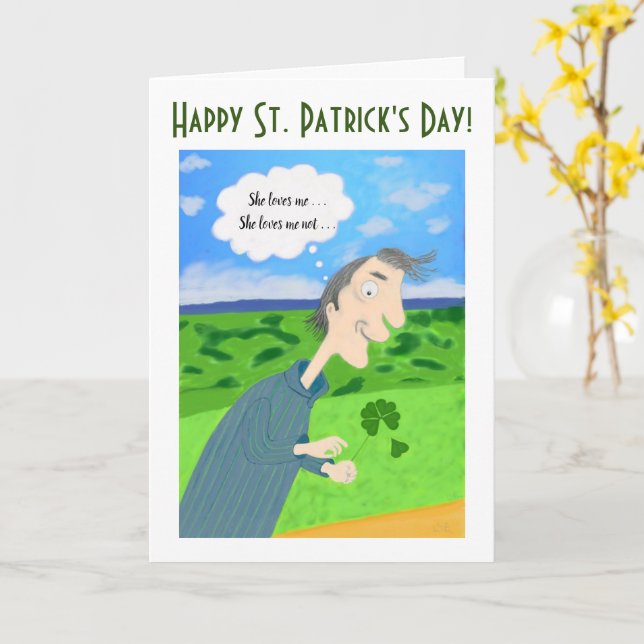 Tarjeta de felicitación del día de San Patricín Su (flor amarilla)