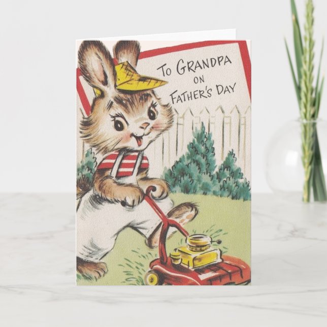 Tarjeta de felicitación del Día del Abuelo Vintage (Anverso)