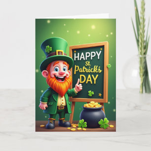 Tarjeta de felicitación del día del duende de oro