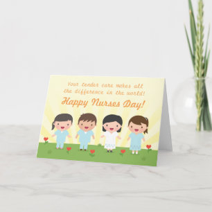 Tarjeta de felicitación del día del enfermero lind
