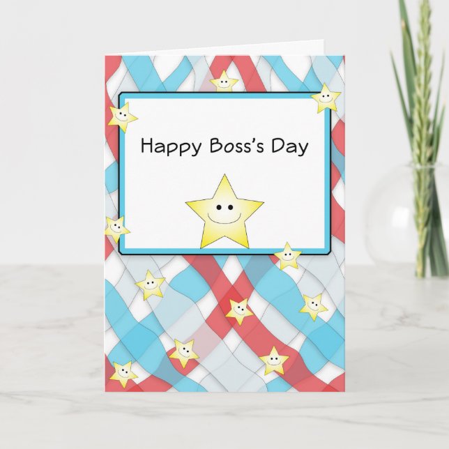Tarjeta de felicitación del Día del Jefe con estre (Anverso)