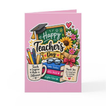 Tarjeta de felicitación del Día del Maestro Feliz