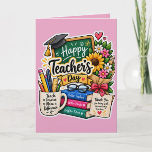 Tarjeta de felicitación del Día del Maestro Feliz