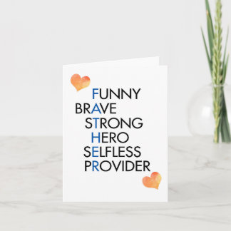 Tarjeta de felicitación del Día del Padre con acró