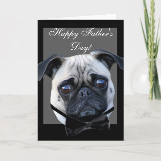 Tarjeta de felicitación del Día del Padre Pug