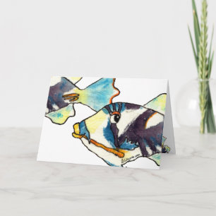 Tarjeta de felicitación del dibujo de los pescados