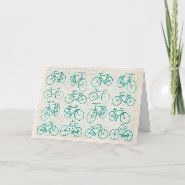 Tarjeta de felicitación del diseño de la bicicleta (Anverso)