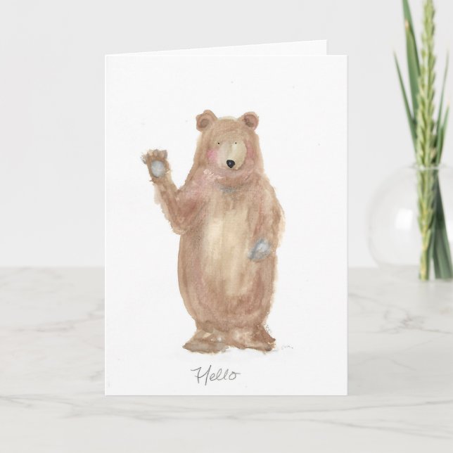 tarjeta de felicitación del diseño del oso, (Anverso)