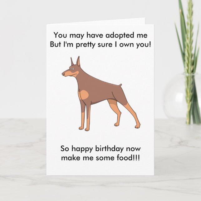 Tarjeta de felicitación del Doberman (Anverso)