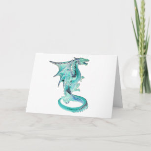 Tarjeta de Felicitación del Dragón Azul del Cielo 