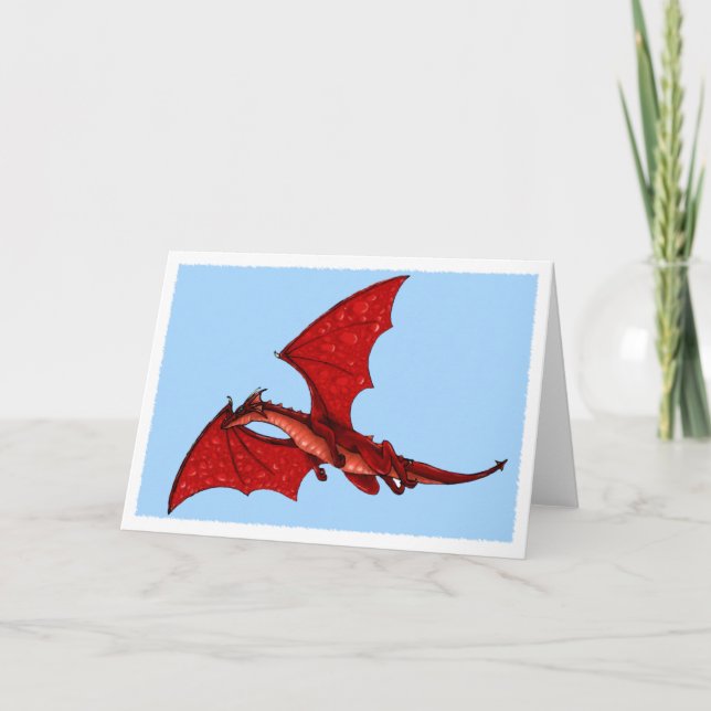 Tarjeta de felicitación del dragón de vuelo (Anverso)