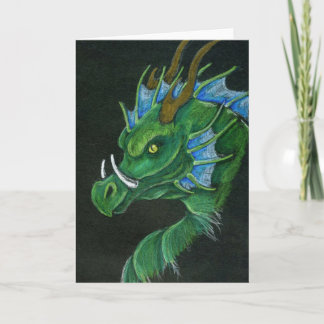 Tarjeta de felicitación del dragón verde