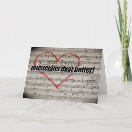 Tarjeta de felicitación del dúo de los músicos una