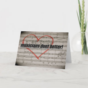 Tarjeta de felicitación del dúo de los músicos una