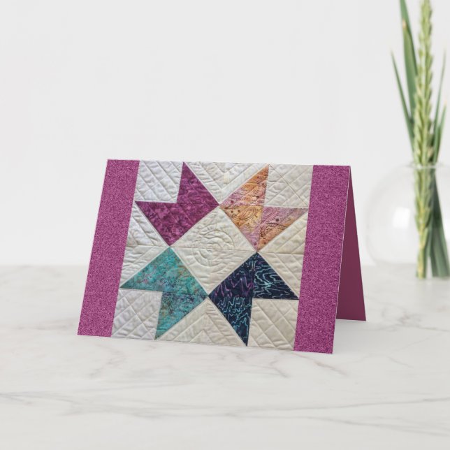 Tarjeta de felicitación del edredón del batik (Anverso)