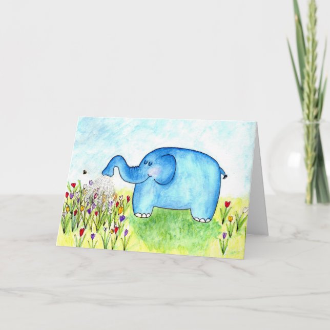 tarjeta de felicitación del elefante (Anverso)