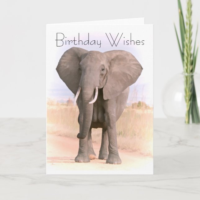 TARJETA DE FELICITACIÓN DEL ELEFANTE (Anverso)