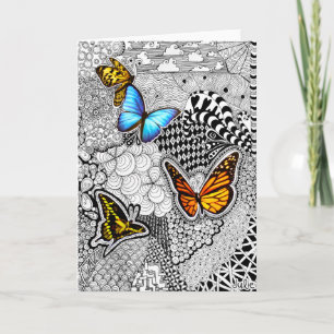 Tarjeta de felicitación del enredo de la mariposa