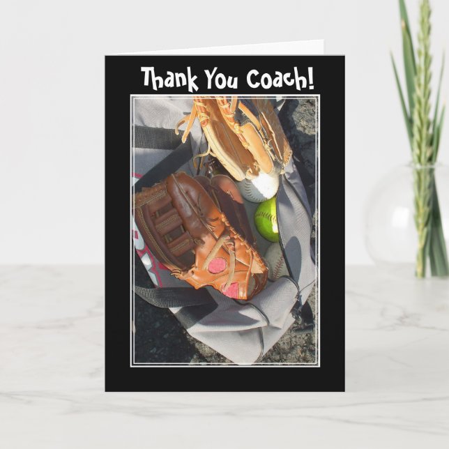 Tarjeta de felicitación del entrenador de béisbol  (Anverso)